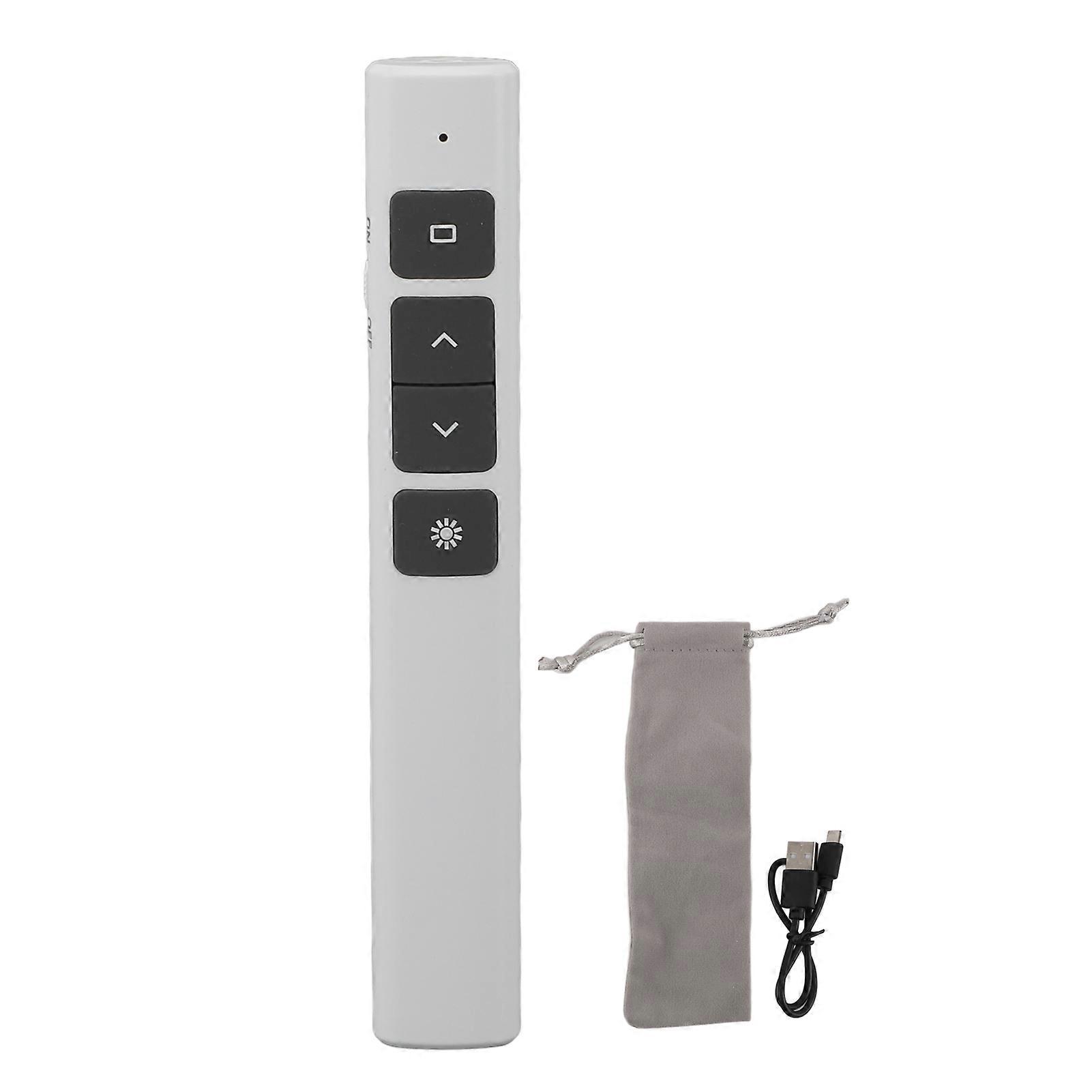 Presentation Clicker Multifunction Accurate High Sensitivity Wireless Charging PPT Page Turning Pen for Business Meeting Teaching White