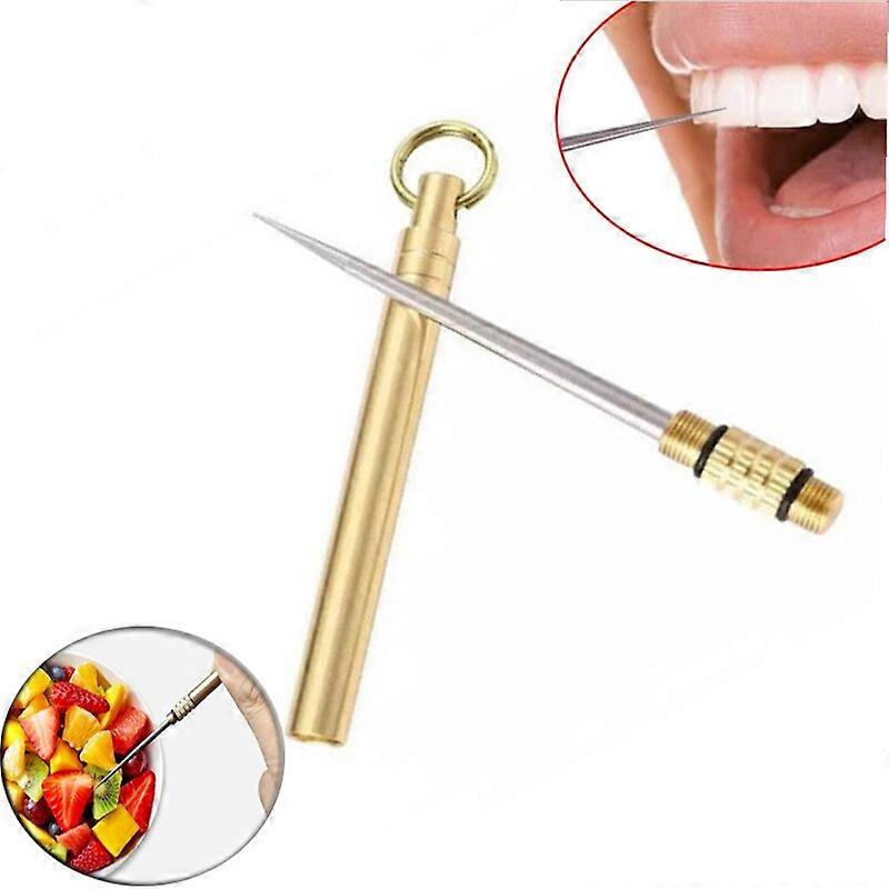 Titanium Outdoor Edc Portable Multi-Purpose Toothpick Bottle Fruit Fork Camping Tool Toothpick Tube Is More Durable Than Floss Ear Wax Removal Kits