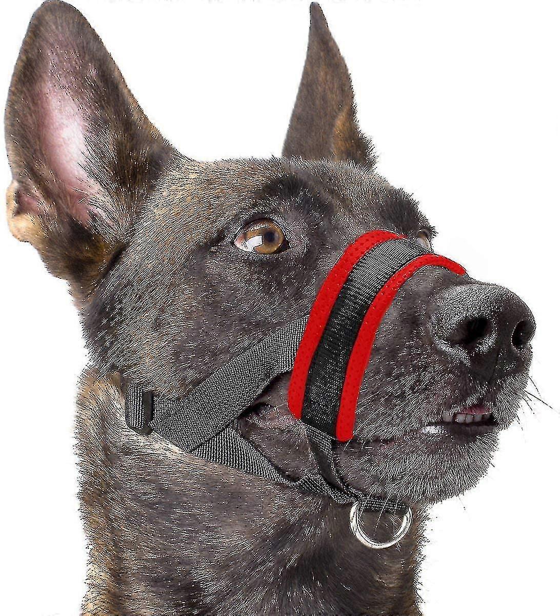 Dog Muzzle Nylon Soft Padding, Adjustable Loop, Black