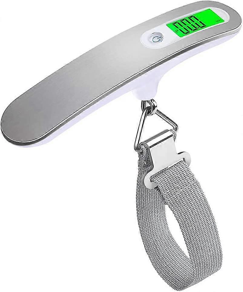 Electronics Digital Travel Hanging Luggage Scale For Suitcase 50 Kg Capacity Lithium Metal Battery Included (silver)
