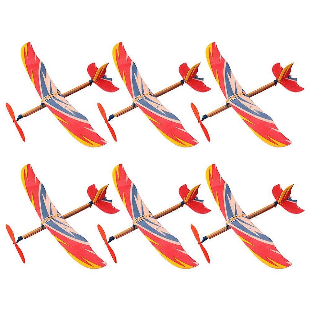 6pcs DIY Airplane Toys Flying Glider Planes Educational Plaything (Random Style)