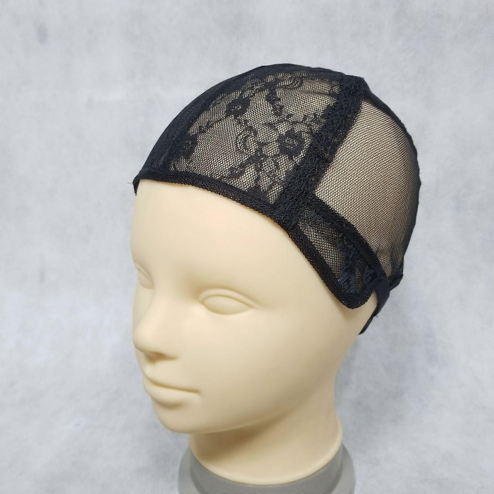 Lace Wig Cap for Making Wigs with Adjustable Strap on the Back Glueless Wig Caps Hairnets (Black M 53cm)