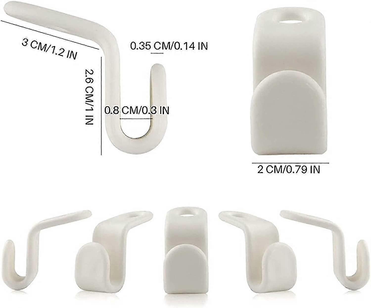 50kpl vaateripustimen liitinkoukut CSS-vaateripustimet raskaaseen käyttöön, valkoinen