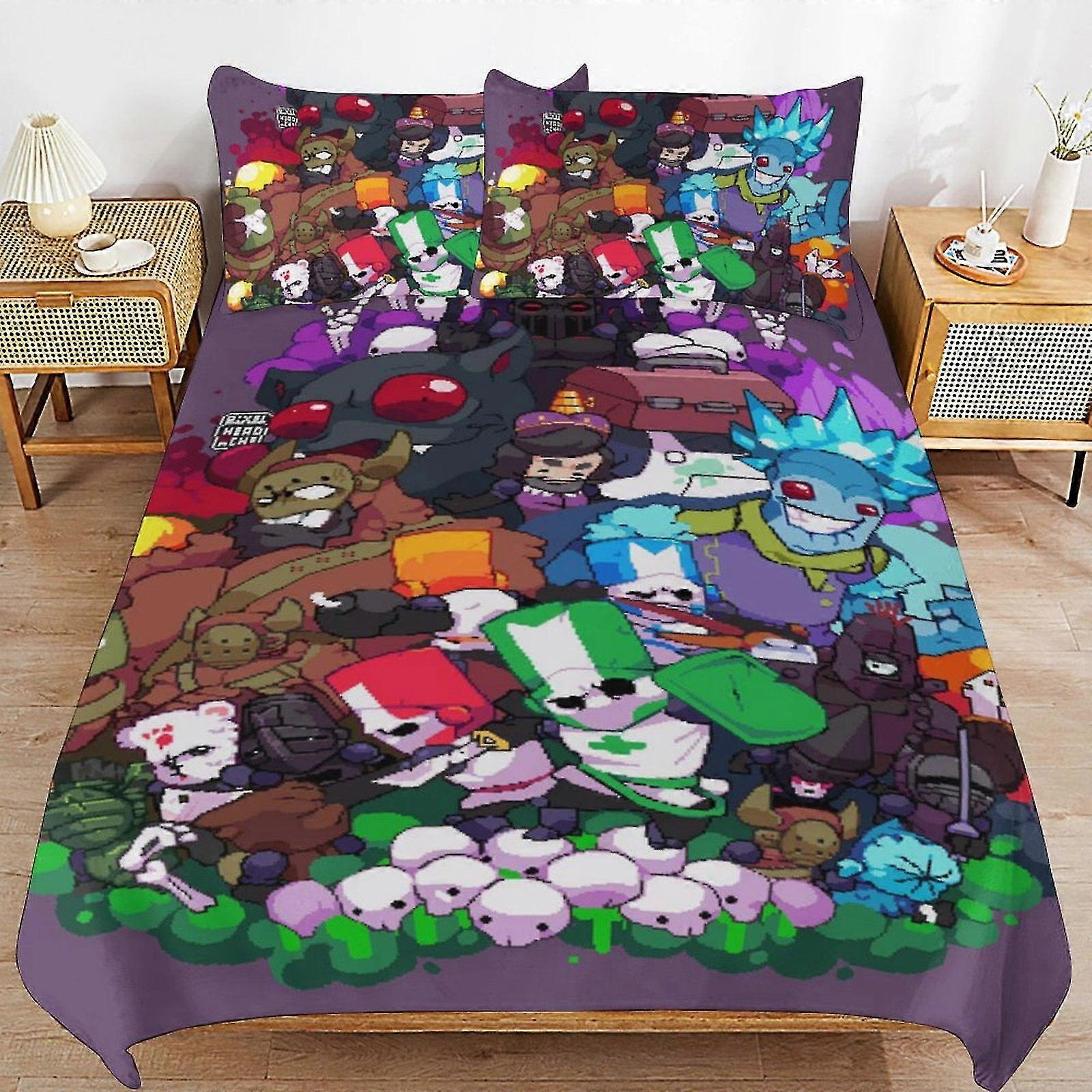 b2067 Lençóis Castle Crashers Edredão Capa de Edredão Conjunto de Cama de 3 Peças 1 Capa de Colcha e 2 Fronhas Lençóis gb2067