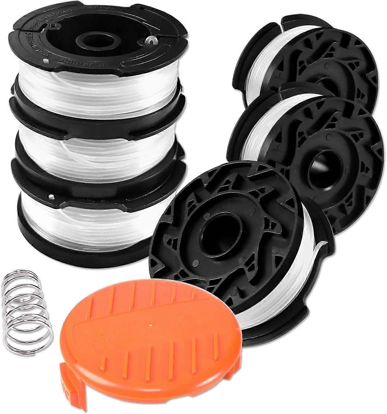 Trimmer Line Spool for Black and Decker Trimmers, 6 Trimmer Line Spool with 1 Spool Cover and 1 Spring