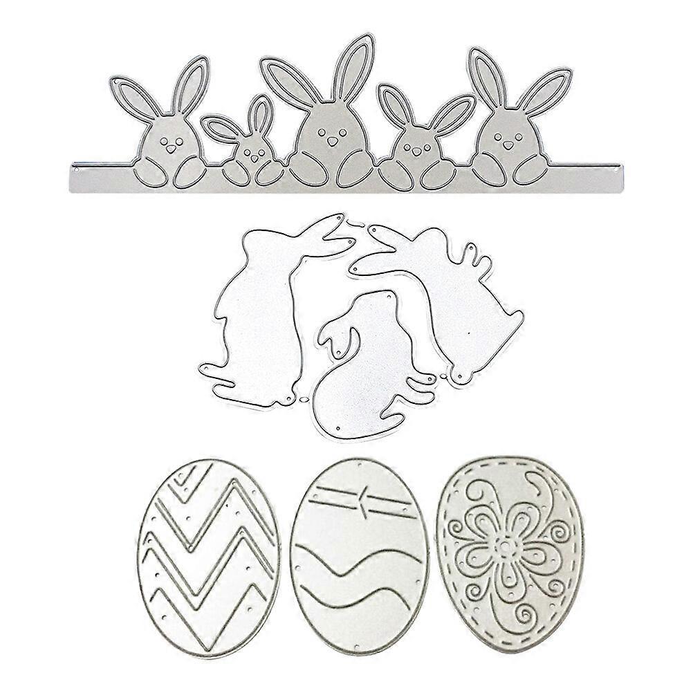 3pcs Decorative Paper Art Easter Stencils Rabbit and Easter Egg Cutting Dies