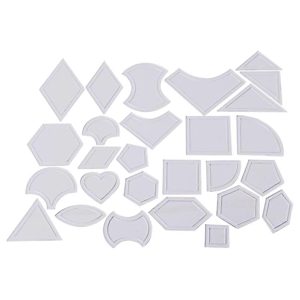 27Pcs Mixed Handmade Quilt Templates DIY Tools Patchwork Quilter Quilting Supply