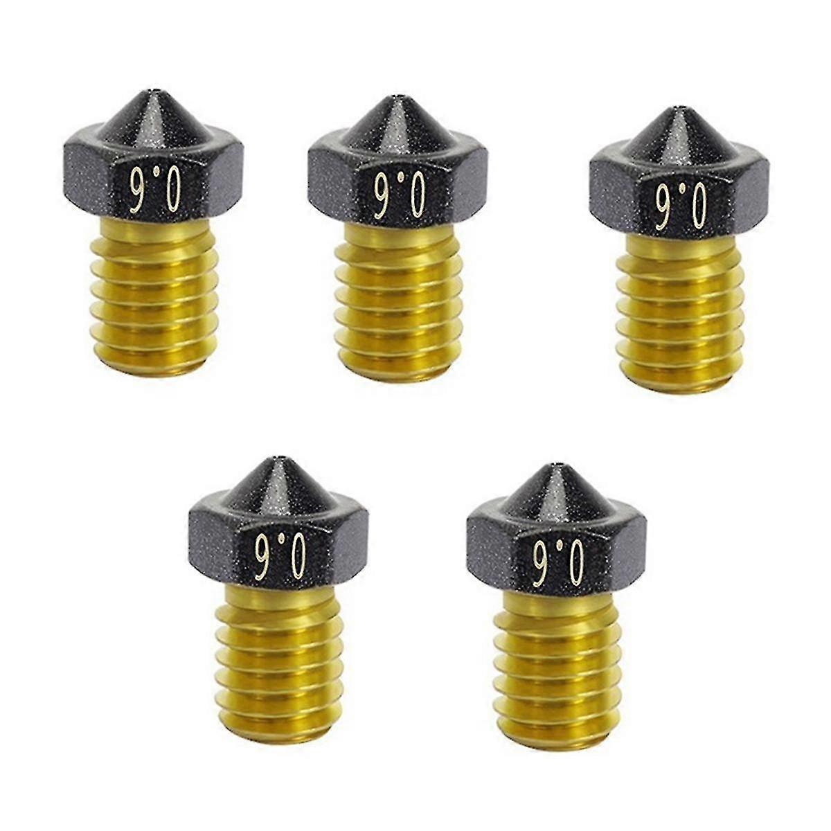 5pcs Ptfe Coated Cht Nozzle V6 Brass Non Stick Filament 0.6mm High Speed Flow Nozzles 3d Printer Pa