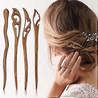 8 Pieces Wooden Hair Sticks Retro Wooden Hairpin Chinese Vintage Hair Chopsticks Handmade Carved Hair Stick Brown Sandalwood Hairpin For Women Bun Chi | Fruugo SA - Foto 6