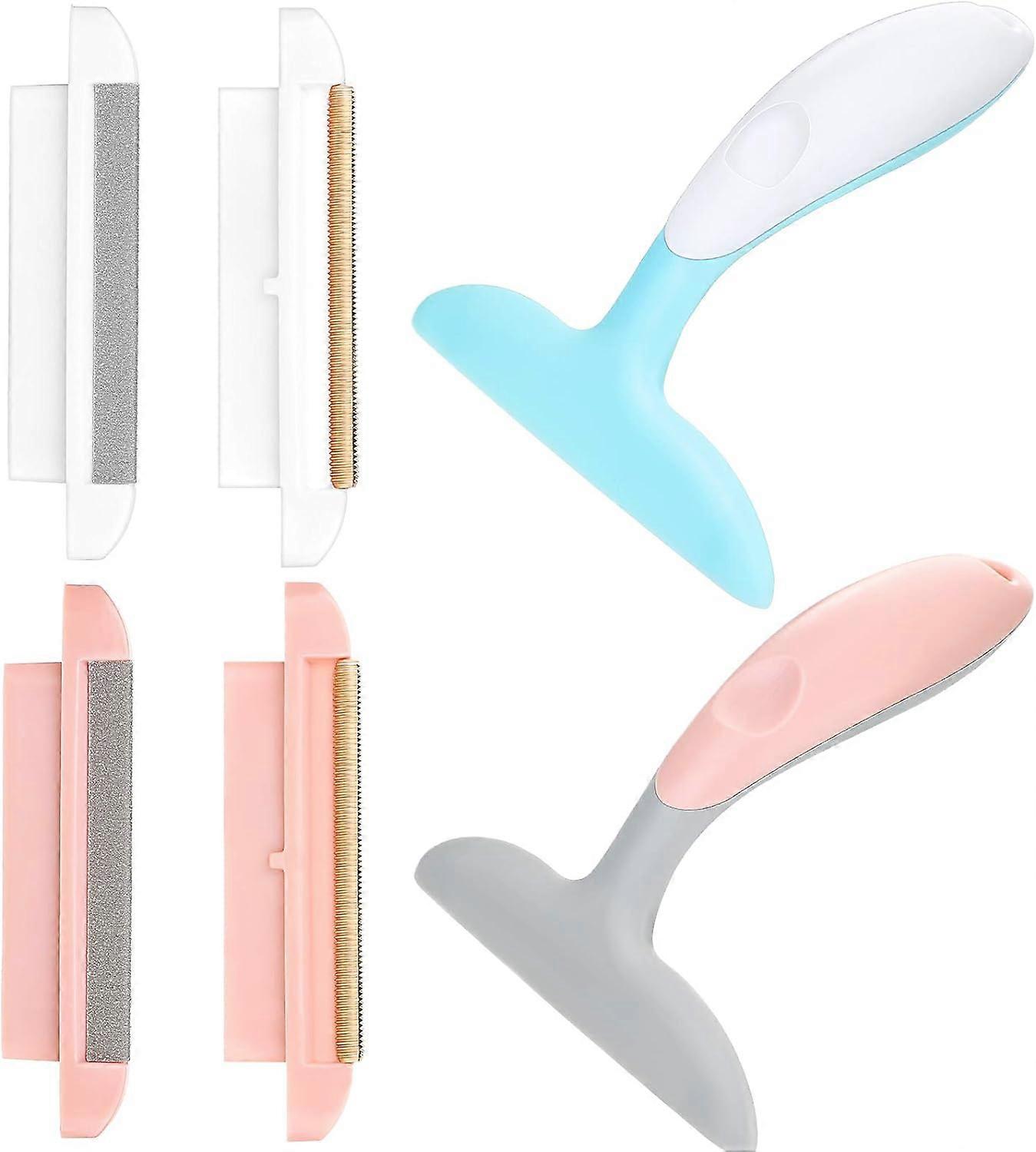 6 Pieces Portable Lint Remover, Includes 2 Lint Removers with 4 Heads, Clothes Fuzz Fabric Shav