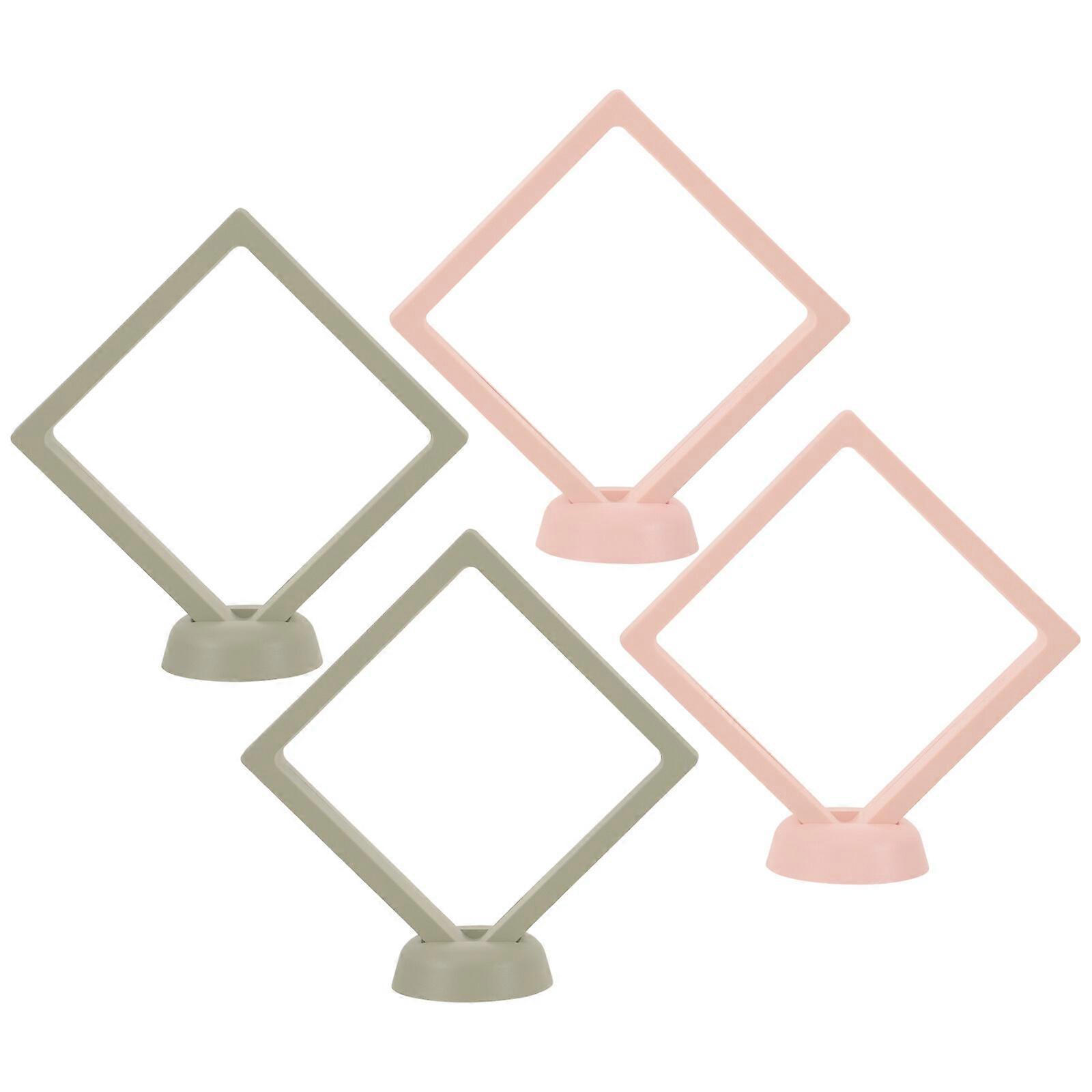 4 Sets  Jewelry Display Floating Case Earring Showcase Suspending Holder Clear Necklace Display Stand