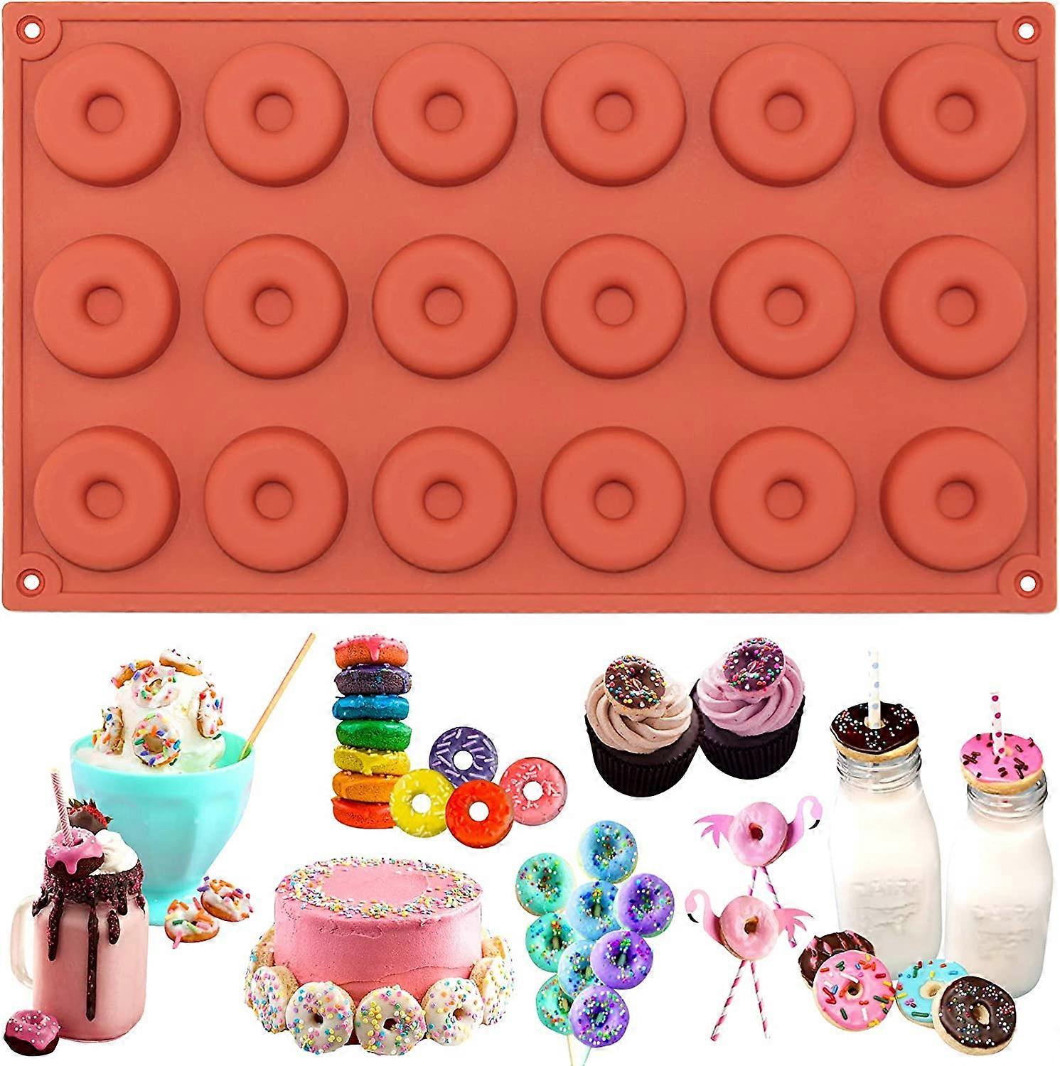 Funshowcase Mini Donut Silicone Mold 18 Cavity 30x17x1cm