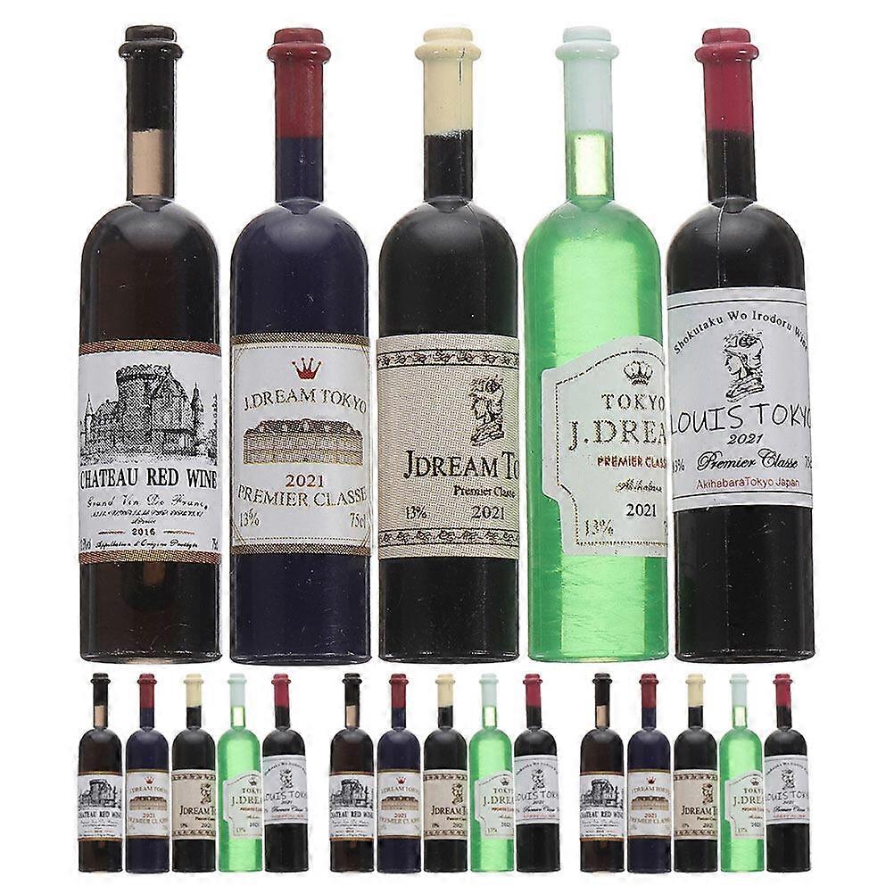 20pcs Doll House Simulation Wine Bottles Miniature Red Wine Bottles Mini Wine Bottles Accessories (1:12)
