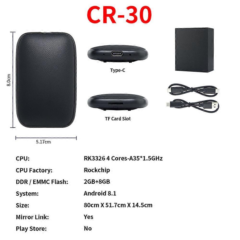 EKIY Android 10 Wireless CarPlay Android Auto Ai Box 2GB+16GB CarPlay TV Box Support Netflix Youtube HDMI & AUX Video Out CR-40