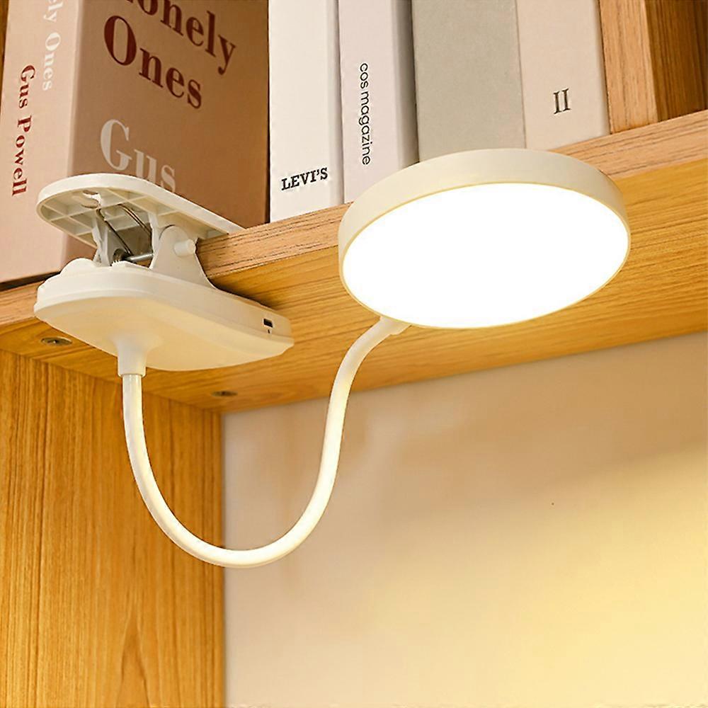 USB Rechargeable Led Desk Lamp, 3 Dimming Clip Light Modes, Great for Study or Reading, 5V