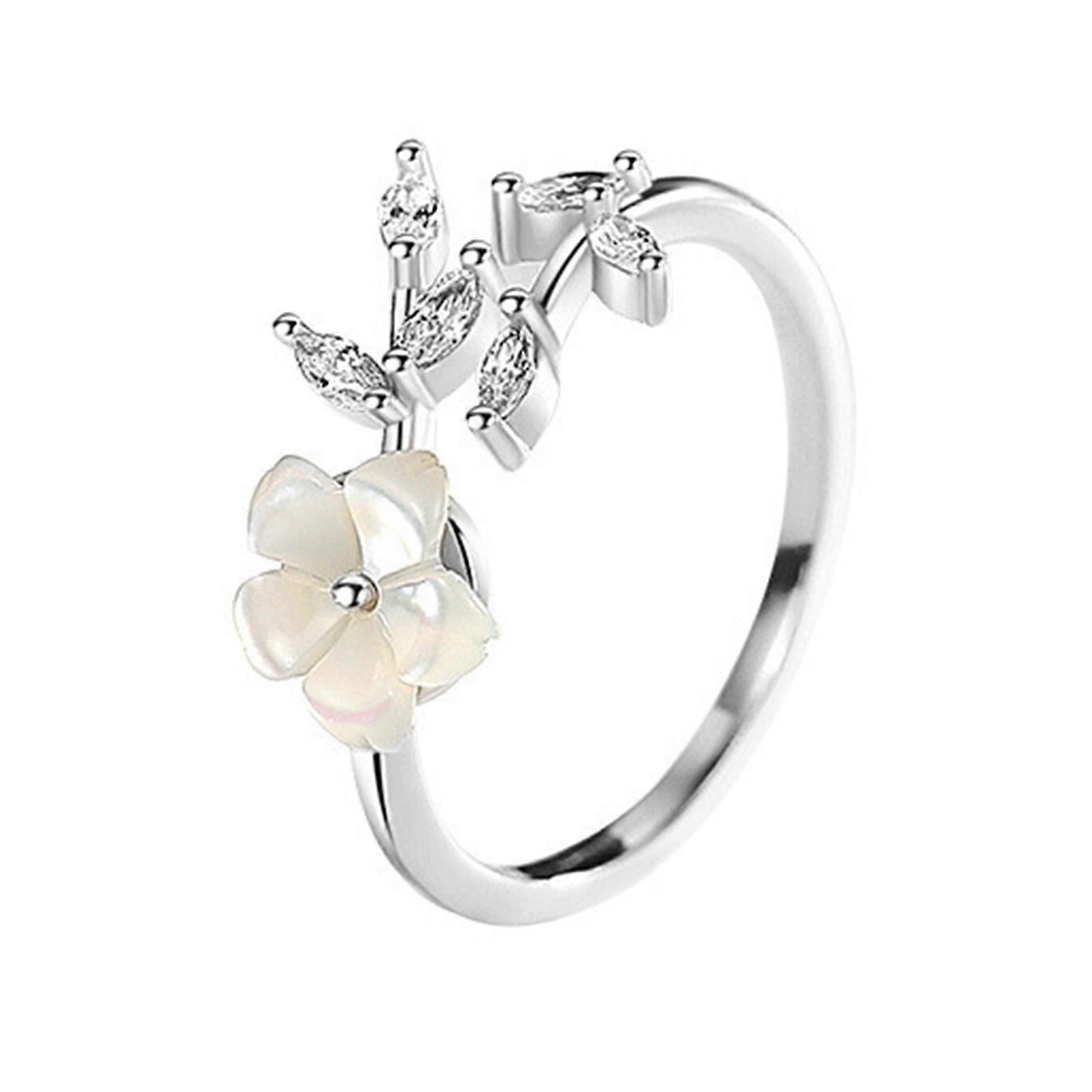 Frauen Ring Blumenblatt Einstellbare Öffnung Lady Circlet Ehering