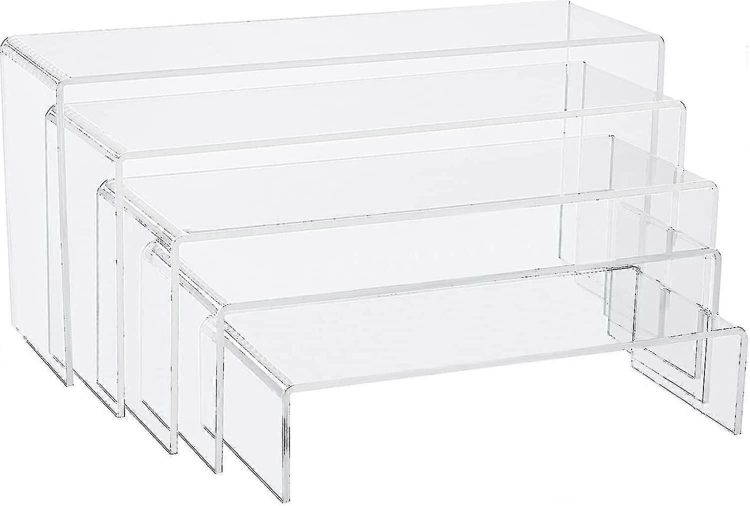 5 Sizes Large Clear Acrylic Display Riser Stands Decorations Shelf Riser Showcase Fixtures For Pop Figures, Table Decorations Stands, Jewelry, Candy D