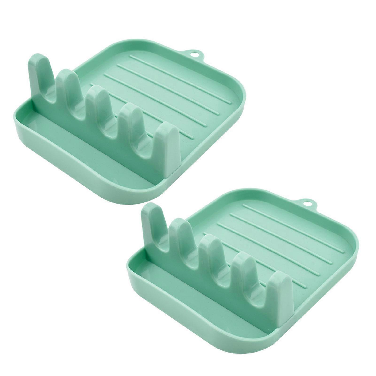 2Pcs Pot Lid Rack Easy to Clean Spoon Chopsticks Rest Holder Space-Saving Countertop Kitchen Utensil Holder for Home Jikaixiang