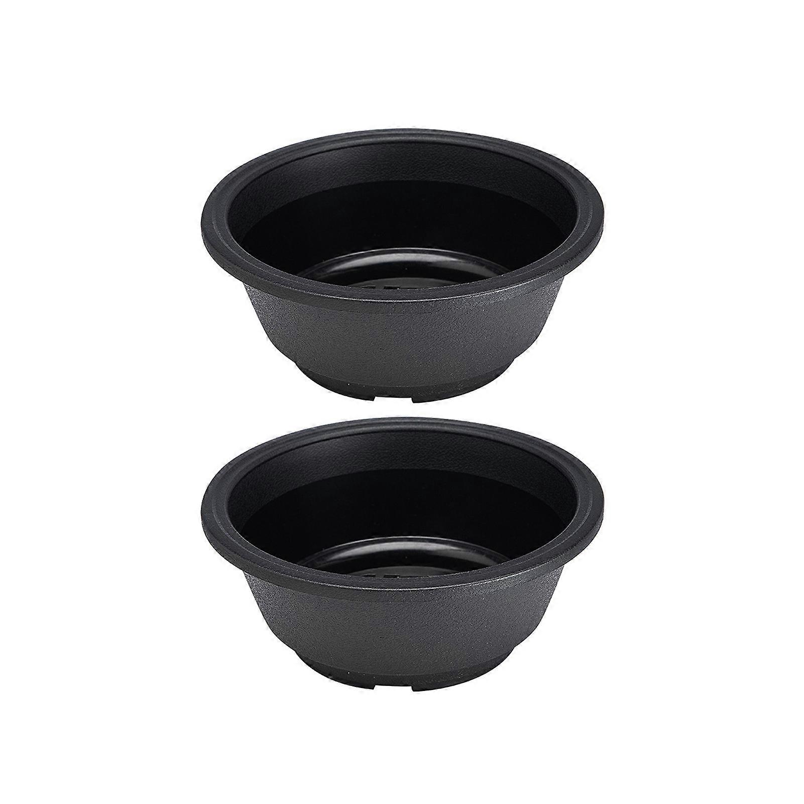 2Pcs Succulent Pot Shatterproof Breathable Plastic Hollowed Design Bonsai Pot for Home JIKAIX