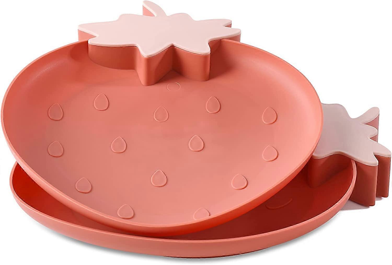 Jordbær plast bakker Snack Plader Skåle,2 Pack Plastic Plader Servering Platters Food Tray De