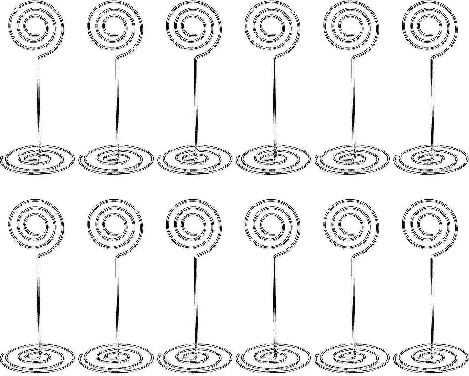12 Pack Table Number Card Holders Photo Holder Stands Place Paper Menu Clips, Circle Shape