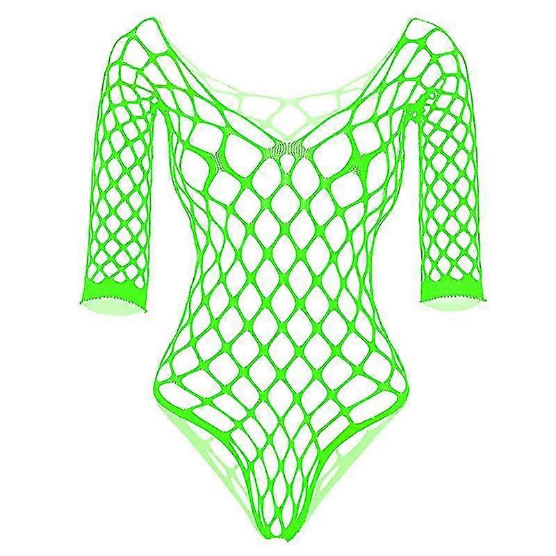Női fehérnemű Bikini Hosszú ujjú testruhák Szexi nők Nyár Nagy háló Nézd át a Fishnet bodykat Plus size