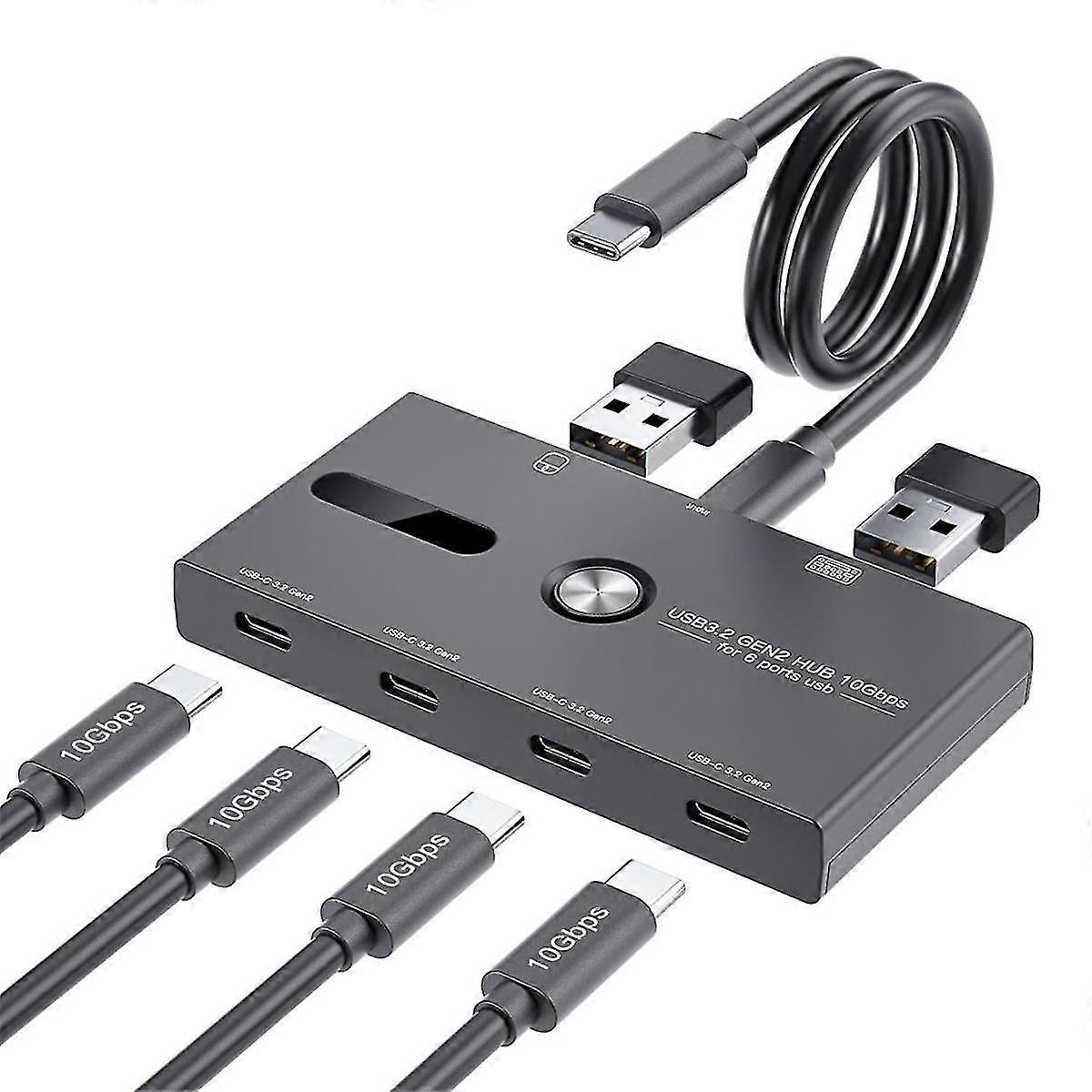 10gbps Usb C Hub, 6 Ports Usb C Splitter, Hub For Pc, Laptop,hub Hub 3.2 Gen2 4-port Usb C Splitter