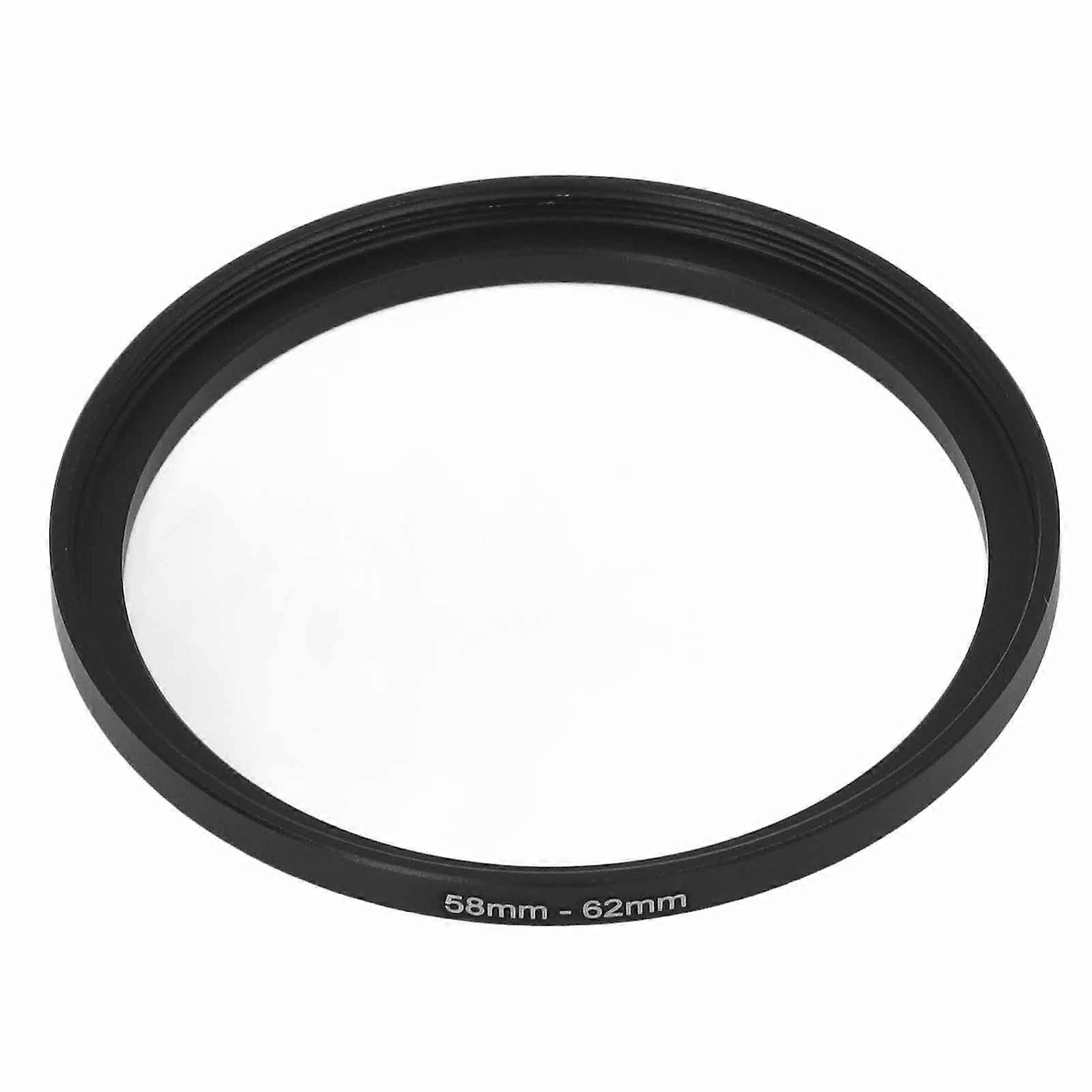 Black Filter Adapter Aluminum Alloy Step Up Step-up Ring Converter for UV CPL ND 58-62mm Close-up Camera Lens