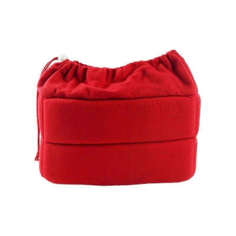 Camera Bag Camera Insert Bag With Drawstring Adjustable Divider Camera Lens Soft Bag For ,, Red