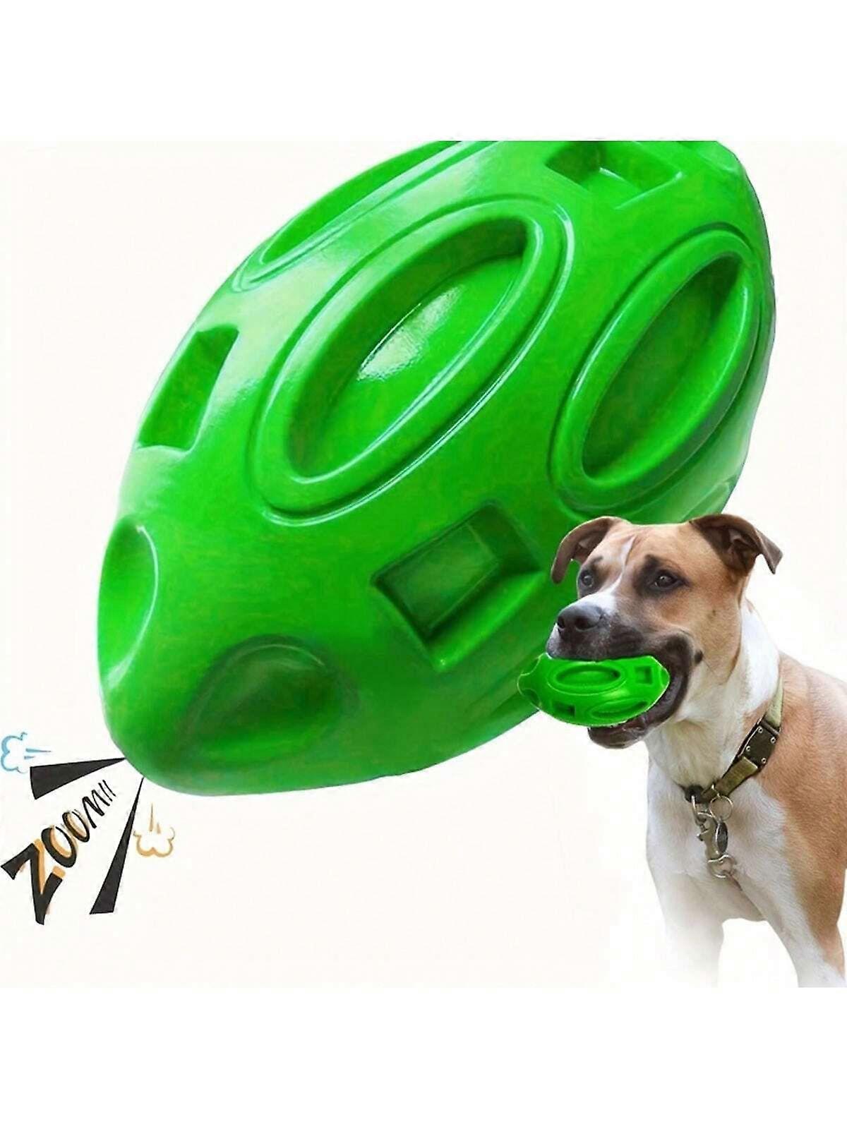 Rugby Shaped Squeaking Chew Ball - A Durable And Bite Resistant Rubber Toy That Promotes Dental And Gum Health, Perfect Play Accessories, And Christma