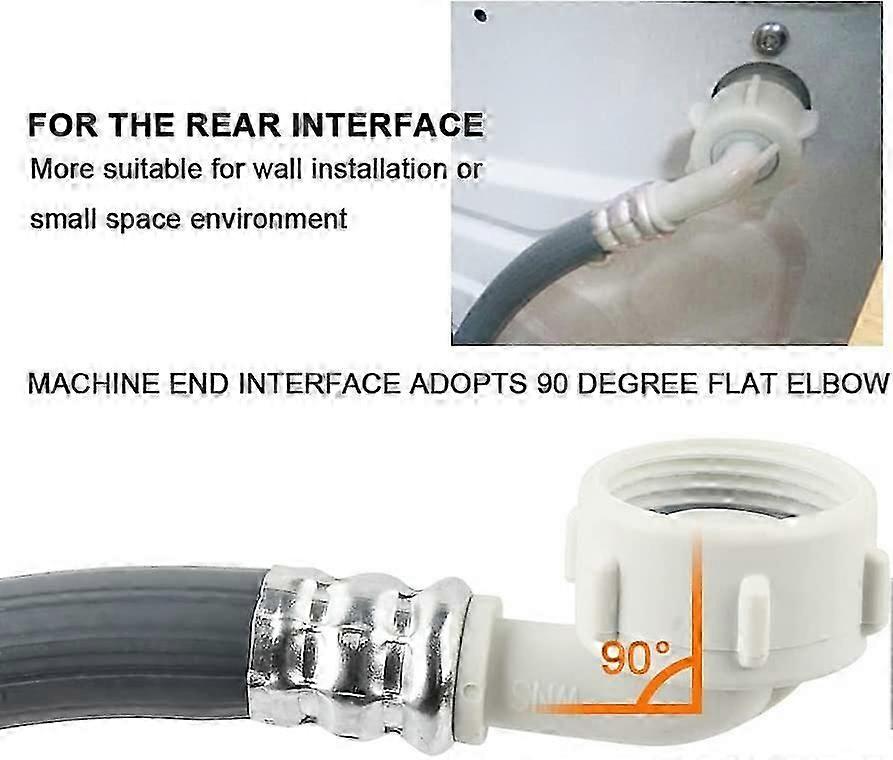 Automatic Washing Machine Water Inlet Pipe Gray 6 Points Single Piece