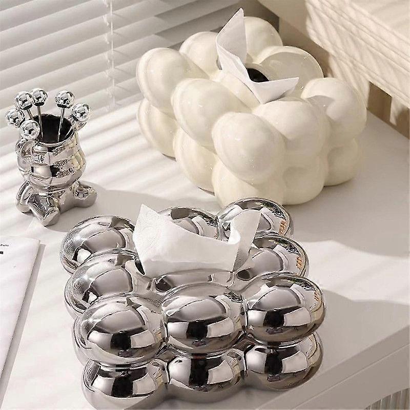 Bubble Design Tissue Box Holder Paper Dispenser for Bathroom Dining Table Stylish Tissue Organizer