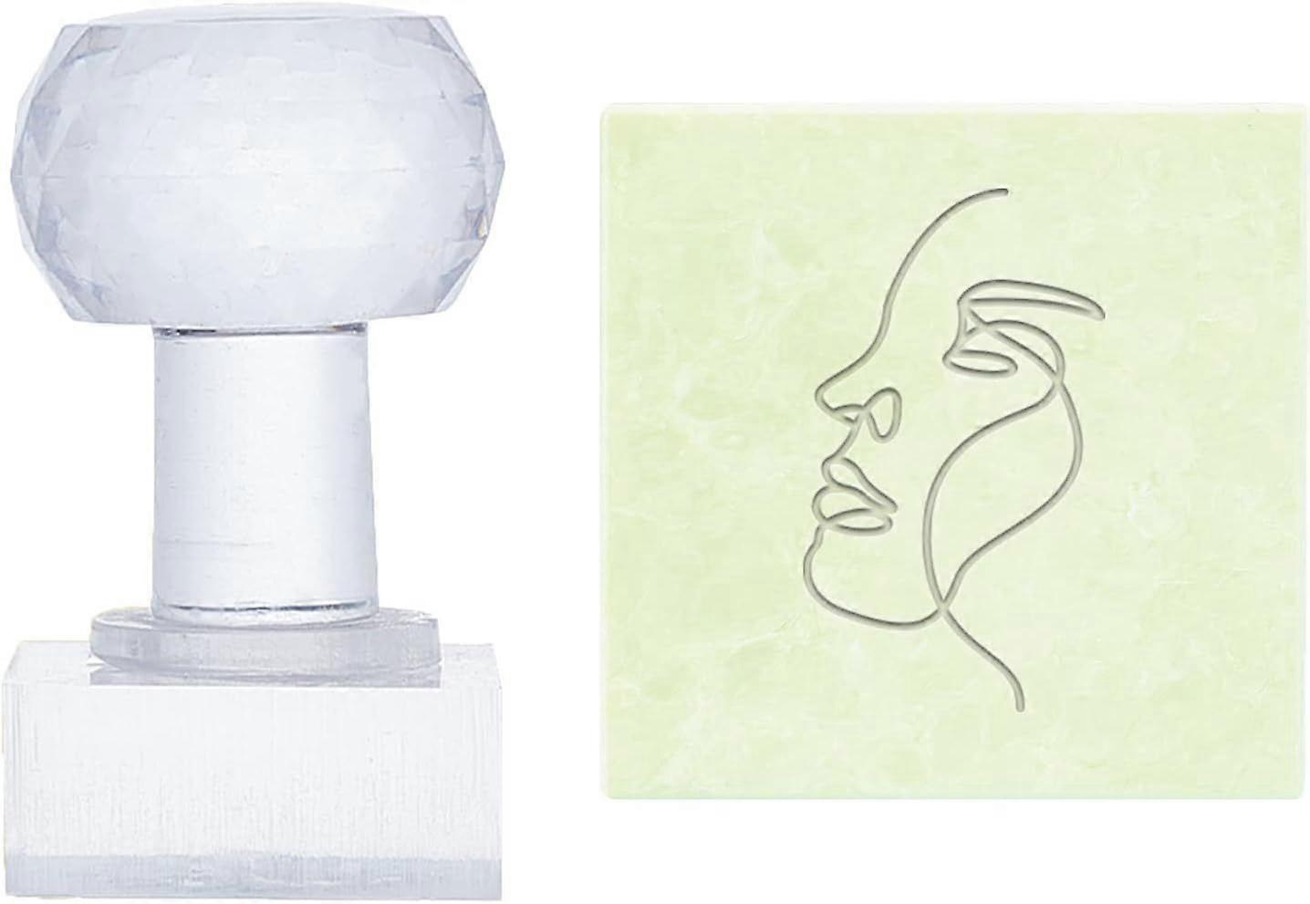 Face Soap Stamps Handmade Soap Stamp with Handle Minimalism Soap Embossing Stamp Transparent Sealing Wax Stamp with Handle for Handmade Soaps DIY Arts