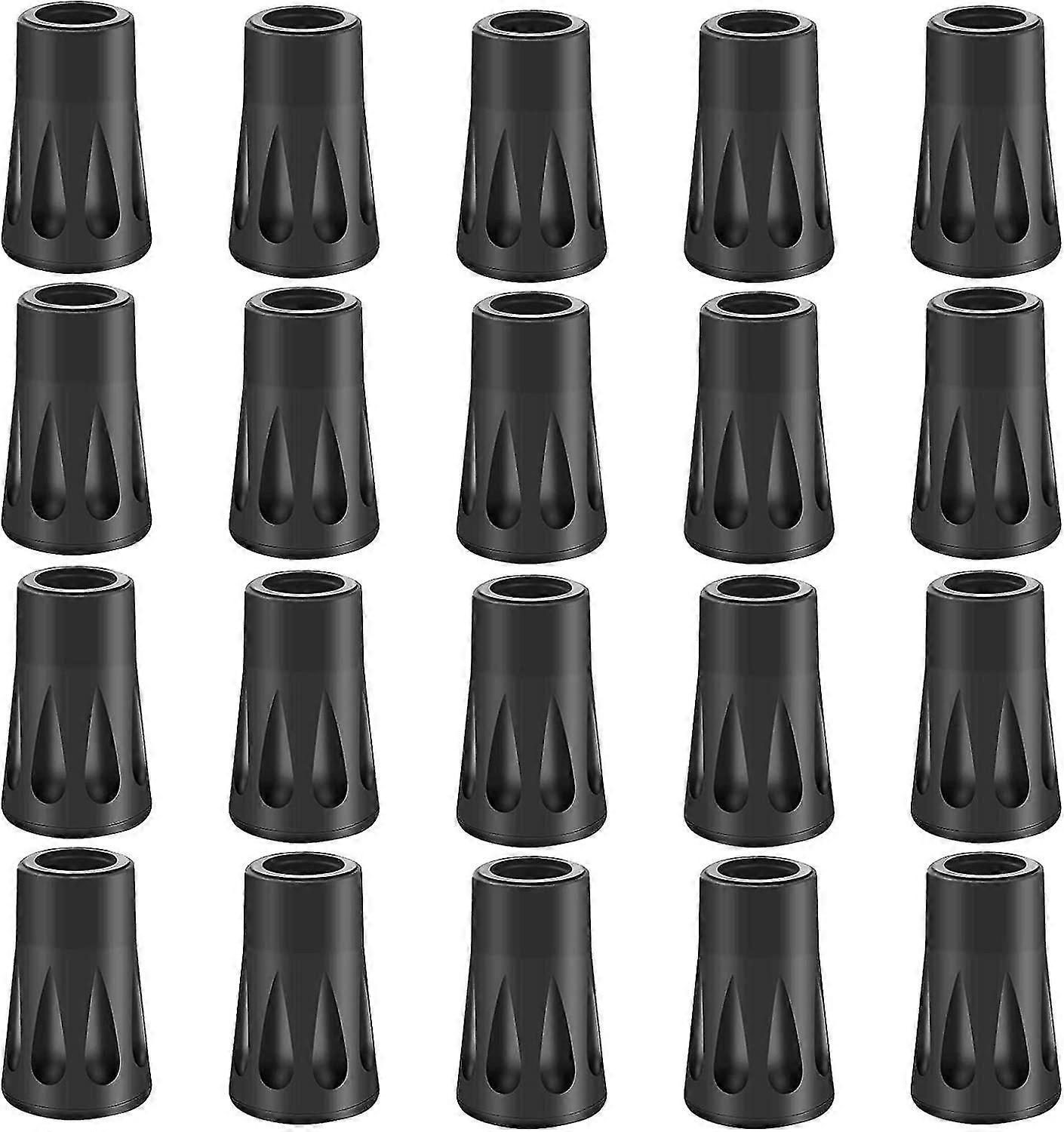 20 X Rubber Buffer Set Hiking Poles Rubber, Buffer Nordic Walking Pads, Asphalt Pads Replment Plate For Trekking Poles Asphalt Gravel Mountains Hik