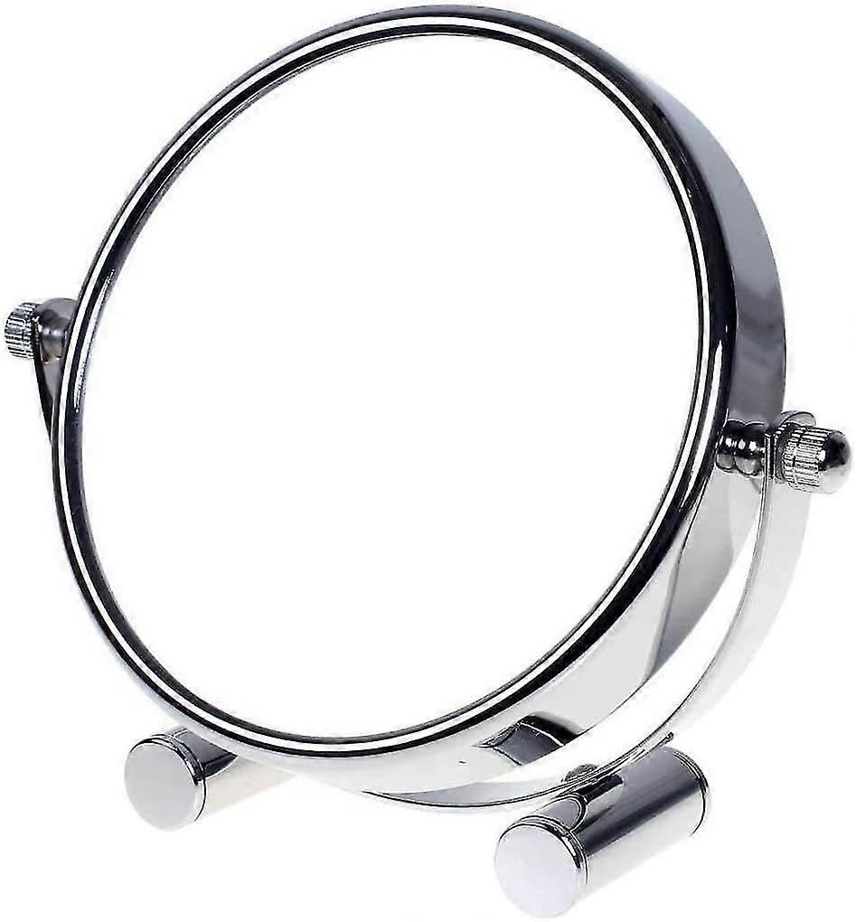 Cosmetic Mirror 10 Compartments, 6 Inch Table Mirror, 360 Rotatable, Standing Mirror, Make-up Mirror, Bathroom Mirror, Chrome-plated. Double-sided Sha