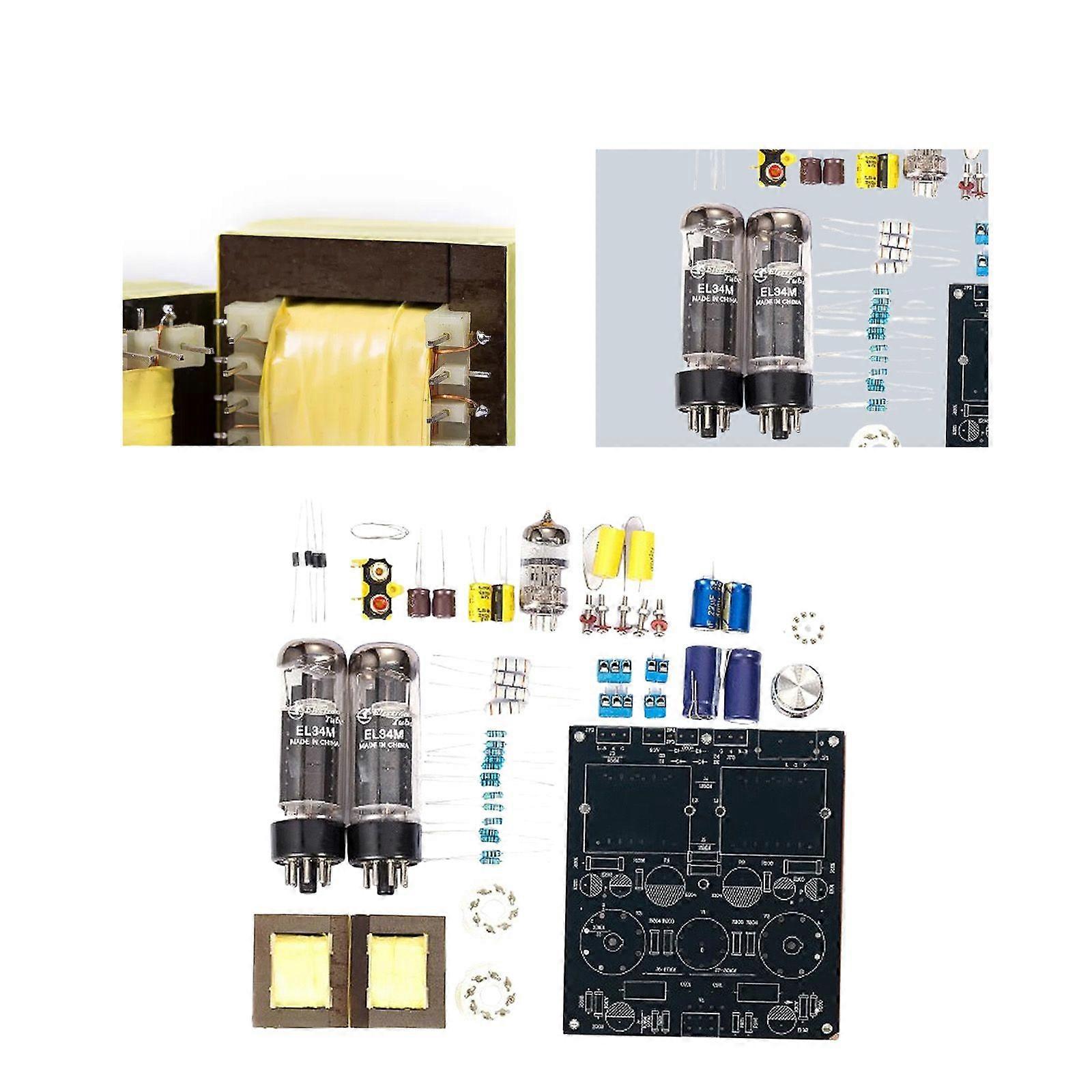 HiFi EL34 مضخم أنبوب فراغ من الفئة A طقم صوت ستيريو أحادي الطرف DIY