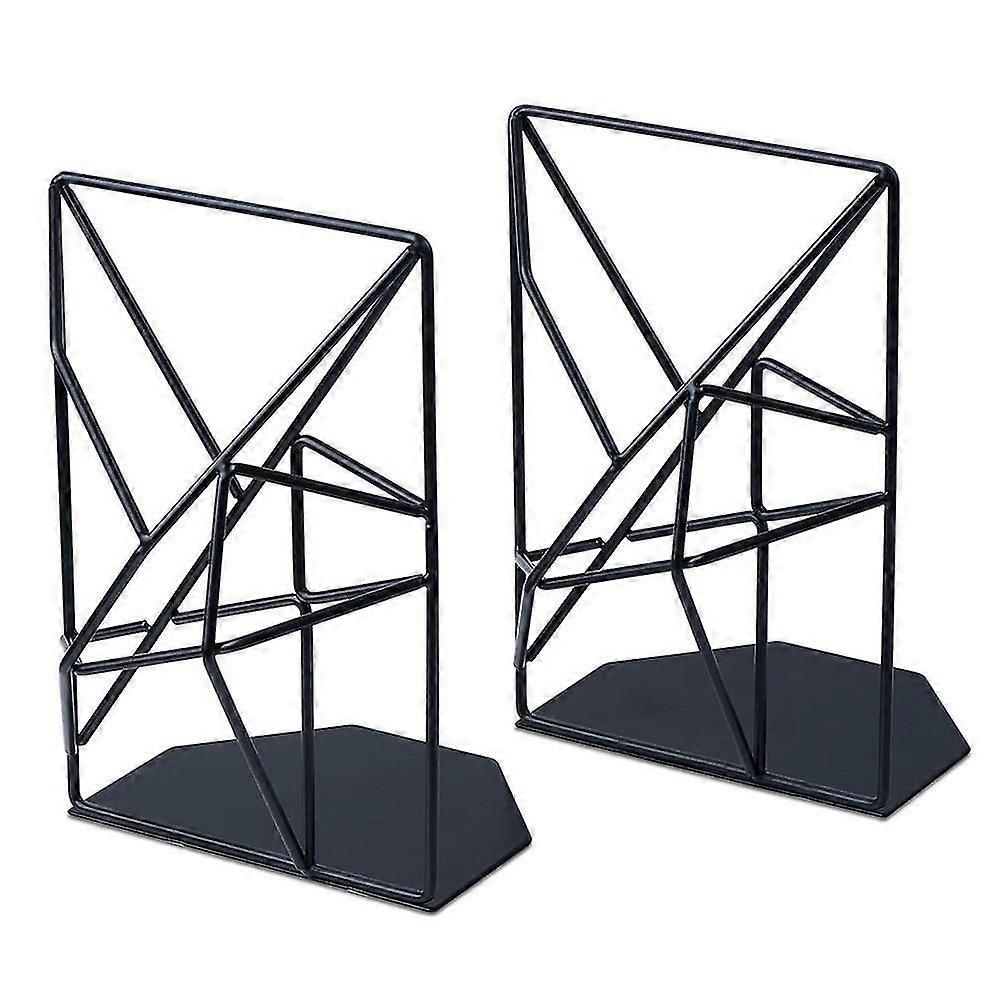 1 Pair Geometric Design Bookend Desktop Book Stands Study Home Office Decoration