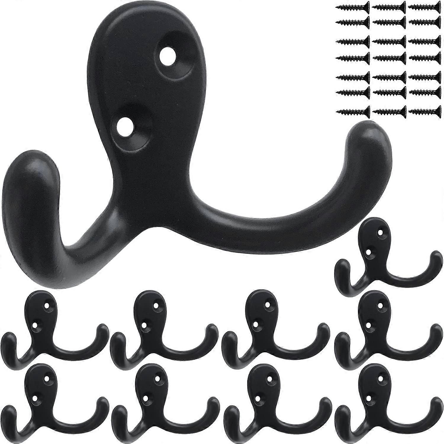 10-pack coat hooks for hanging coats double rust-proof hooks