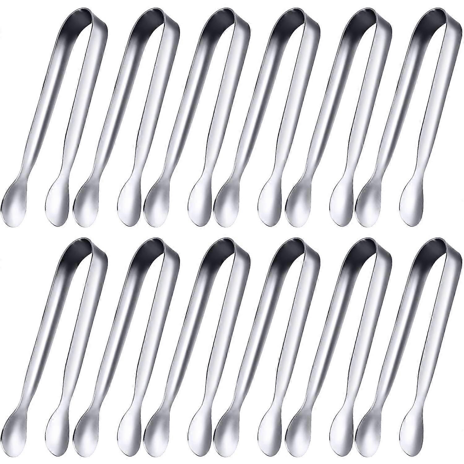 12 Mini Stainless Steel Tongs for Serving Appetizers, Desserts, and Finger Foods - 6 Inch Durable Kitchen Utensils