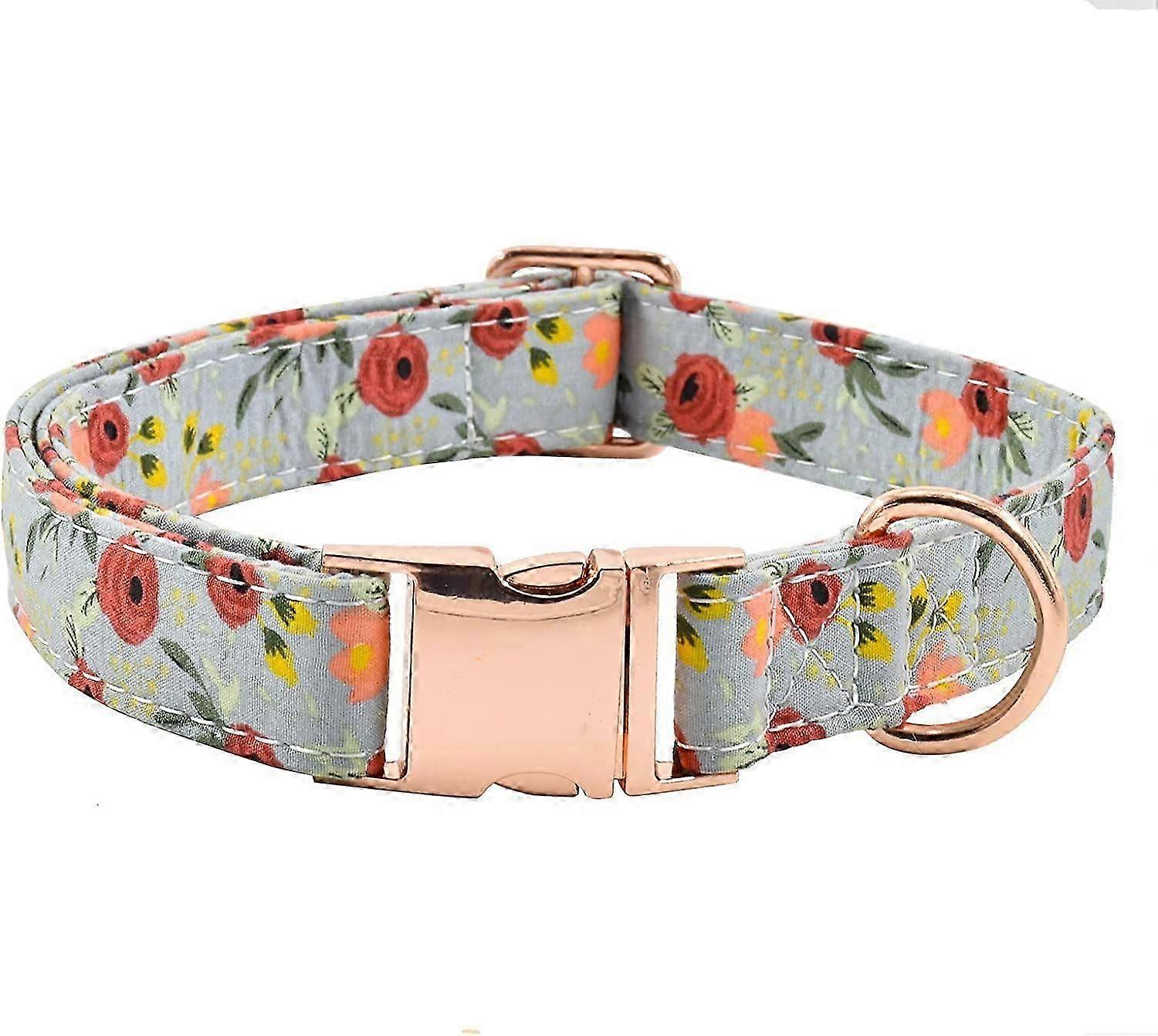 طوق بإبزيم معدني ، طوق متين قابل للتعديل ناعم للكلاب الصغيرة المتوسطة الكبيرة زهرة 1 لتر (15-23 بوصة)
