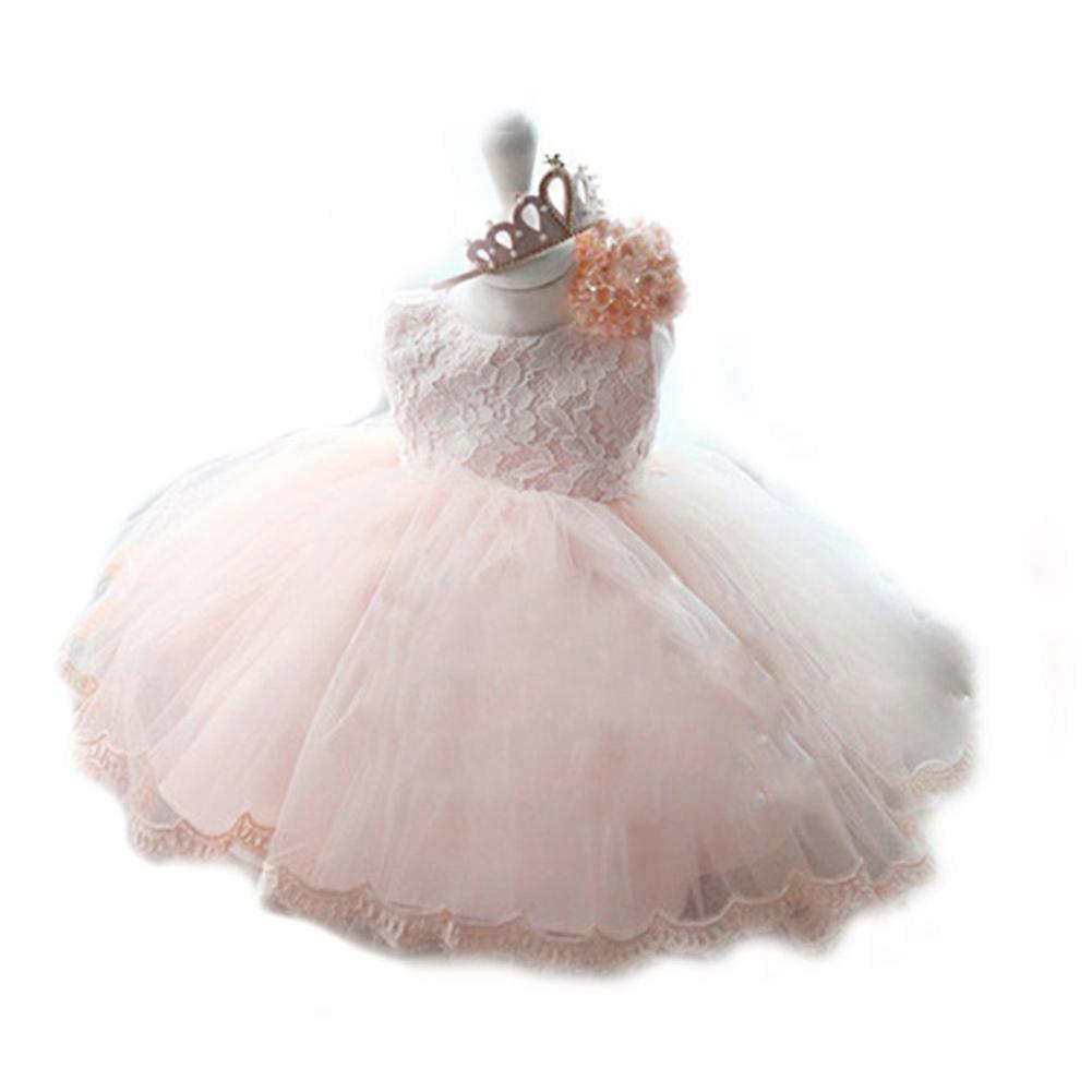 女の子、幼児、赤ちゃん、幼児、パーティー、結婚式、プリンセス、洗礼、洗礼、レース、ドレス、ピンク、ピンク、0-6ヶ月