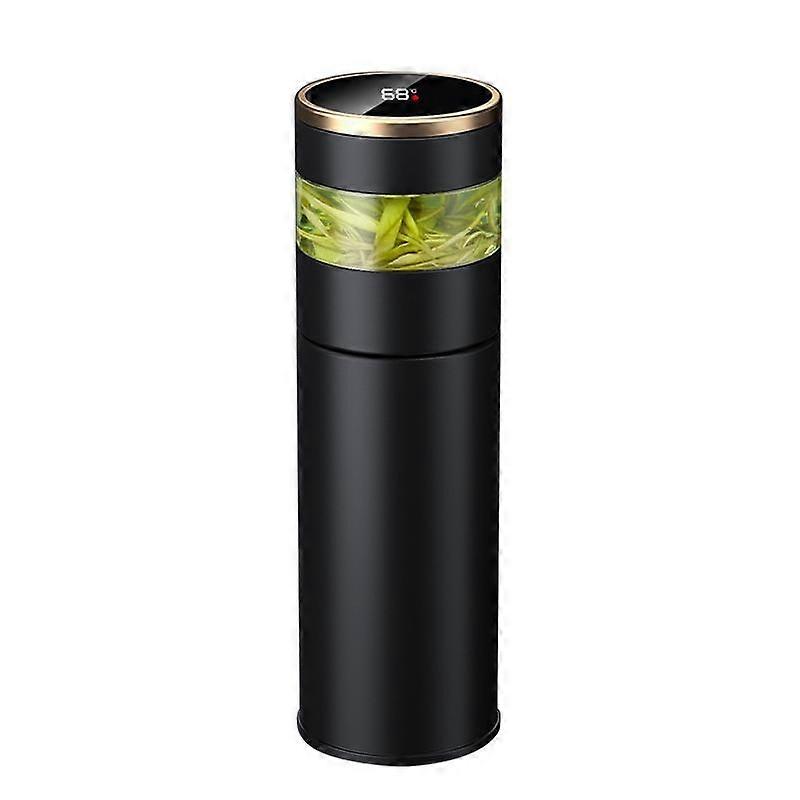 Cups Intelligent 304 Stainless Steel Vacuum Cup Temperature LED Display Tea Cup With Glass Partition Tea And Water Vacuum Bottle