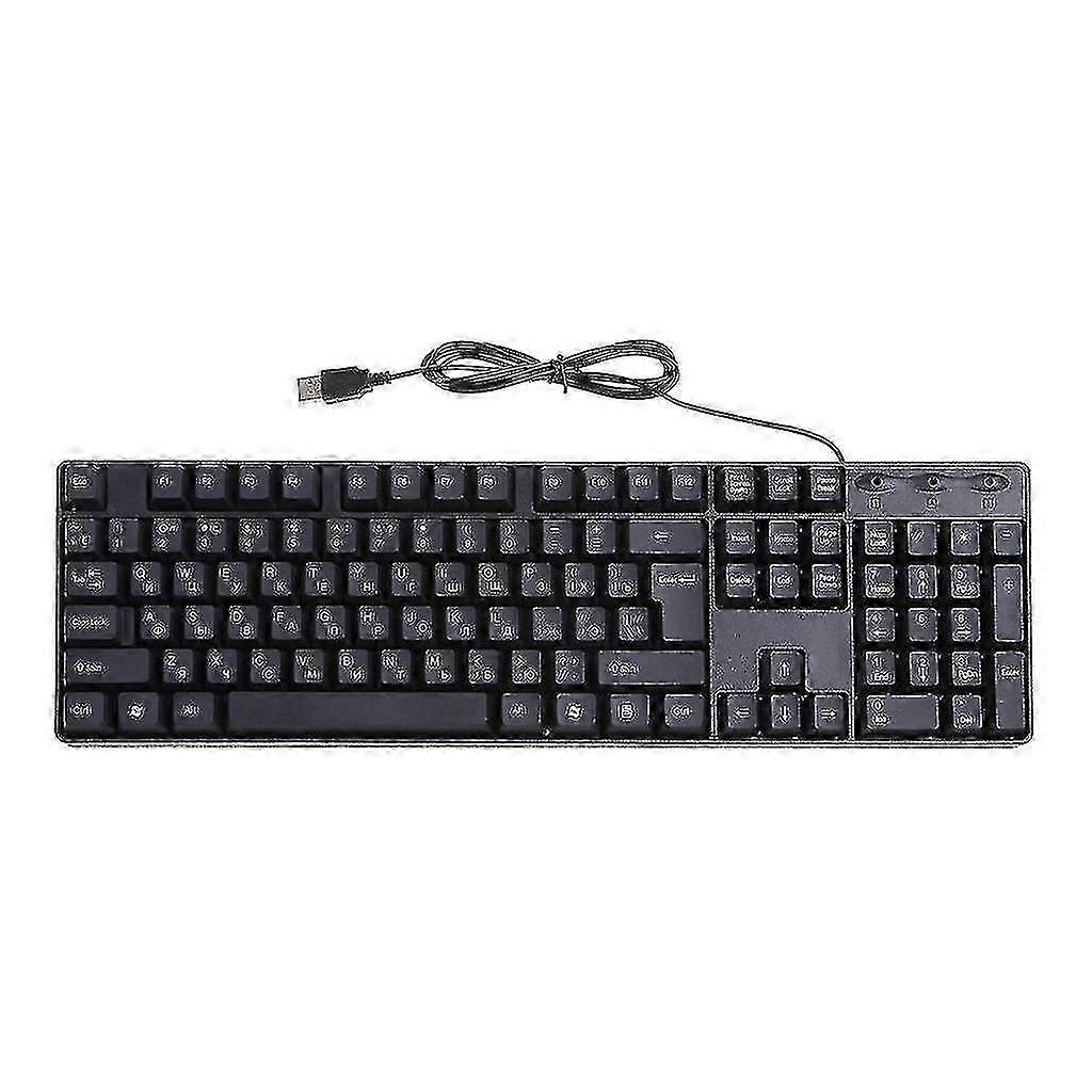 Russian/ English Silent Keyboard Waterproof Office Keyboard Compatible -for Windows Computer