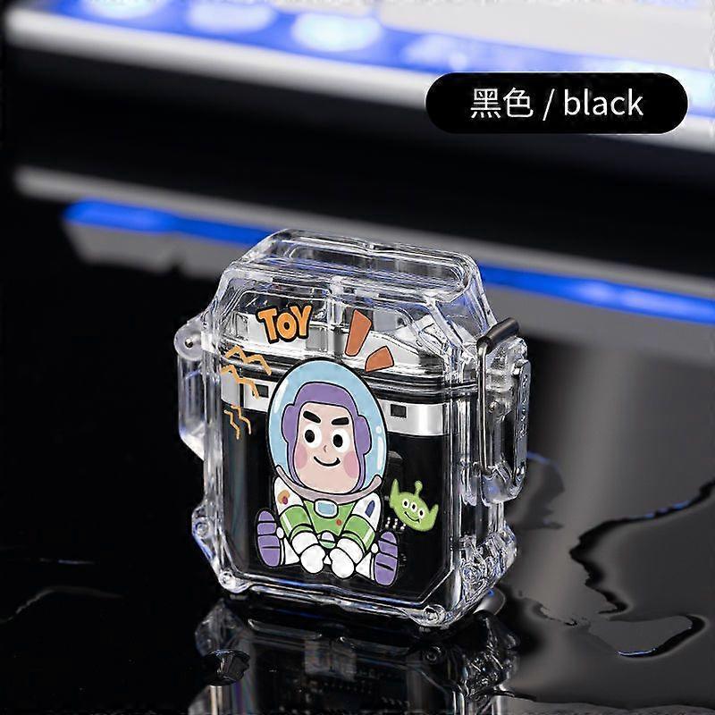 Style Clow M Transparent Shell Creative Double Electric Arc Lighter Personalized Cartoon Gift For Boyfriend