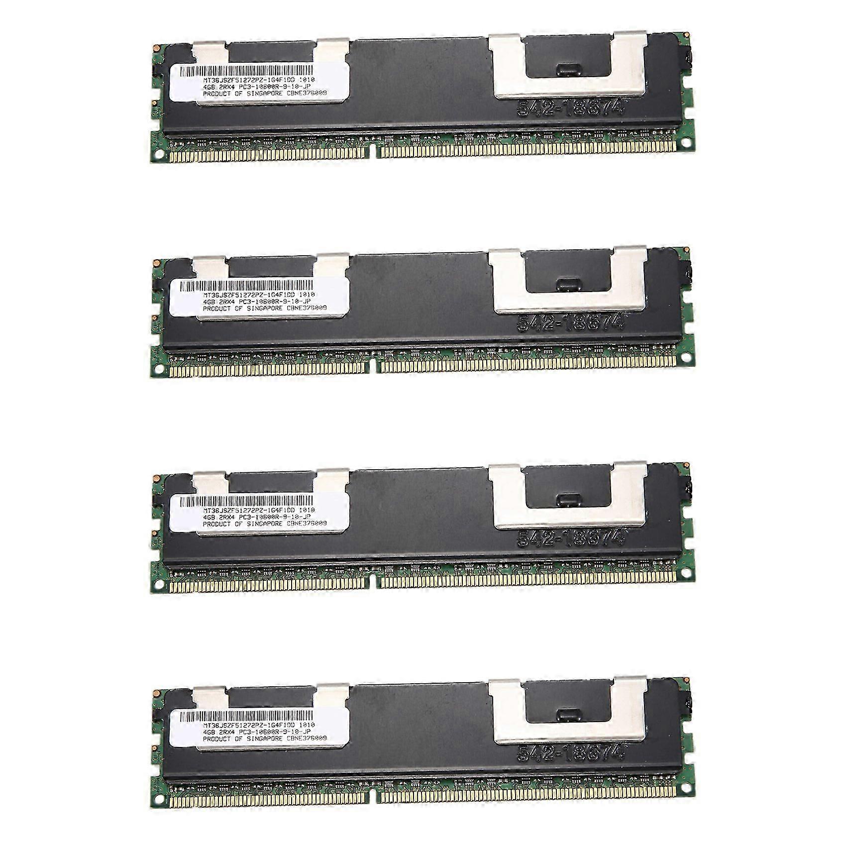 4X 4GB DDR3 Memory RAM PC3-10600R 1333MHz 2Rx4 1.5V ECC 240-Pin Server RAM MT36JSZF512772PZ