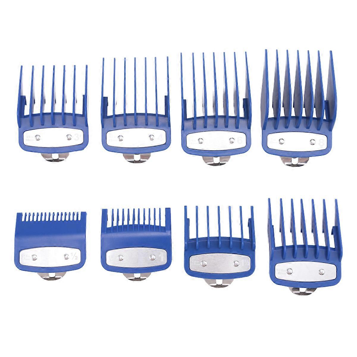 8Pcs Cutting Guide Comb for with Metal Clip 3171-500,Fits for Multiple Size Clippers Blue
