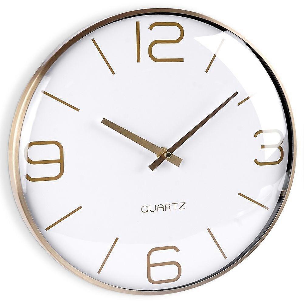 Unique Wall Clock with Gold Hands and White Dial 30 cm