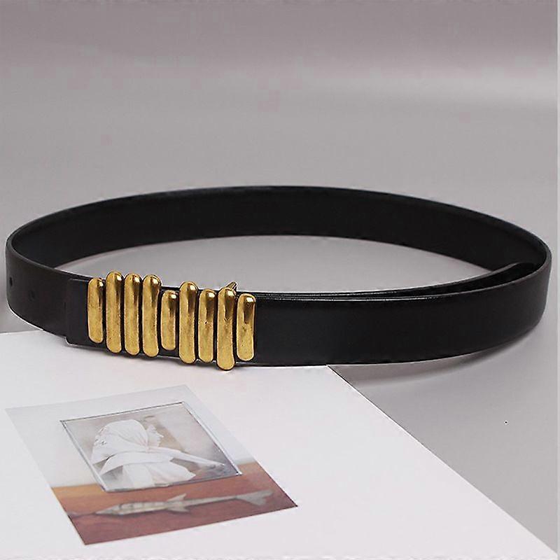 2024 New Belt Women's Leather Casual Caterpillar Smooth Buckle Belt Korean Style Slimming Jeans With Wholesale Fashion