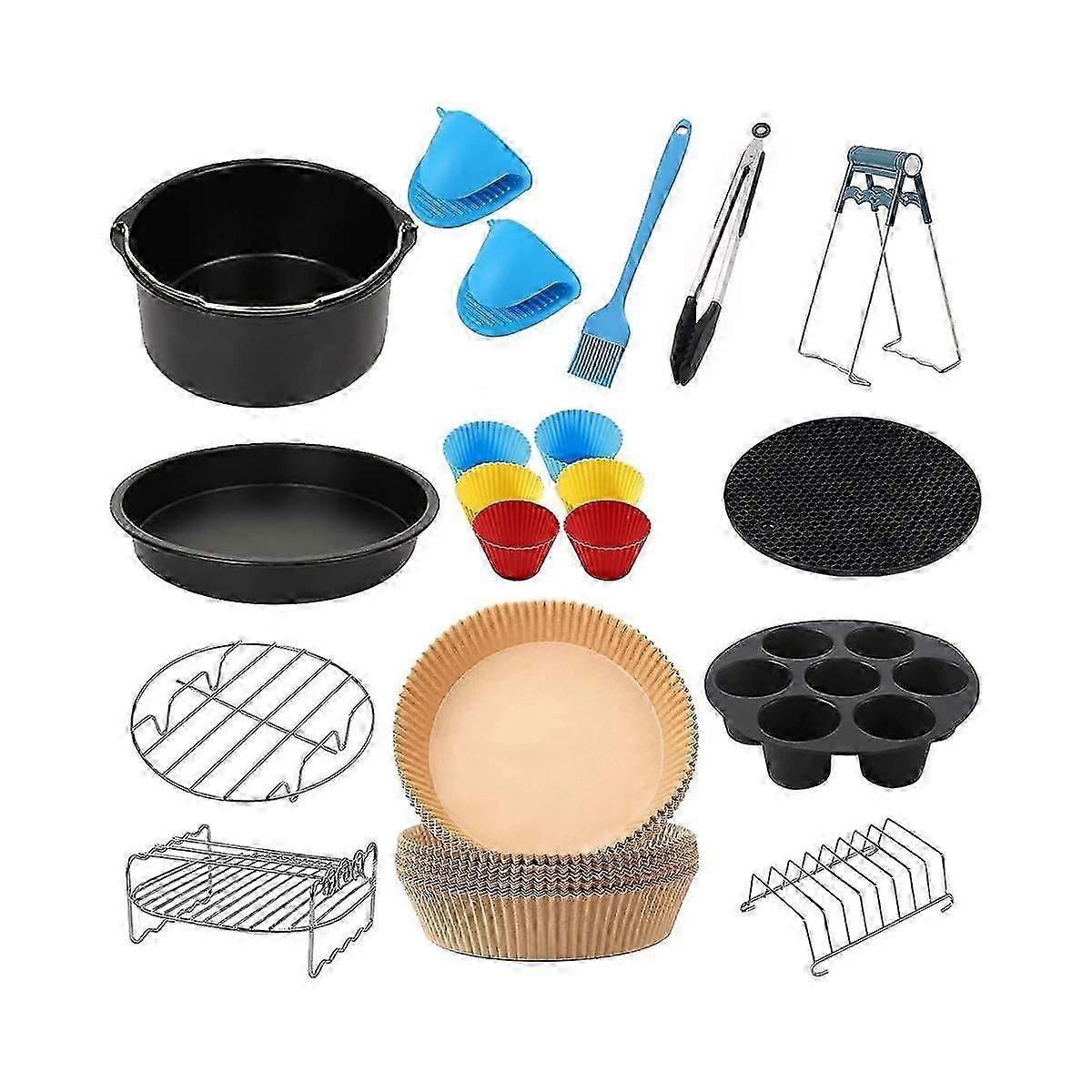 مجموعة ملحقات مقلاة الهواء ، ملحقات مقلاة الهواء الساخن مقاس 8 بوصات ، ملحقات مقلاة هوائية قابلة لإعادة الاستخدام ، XXL ، ل F