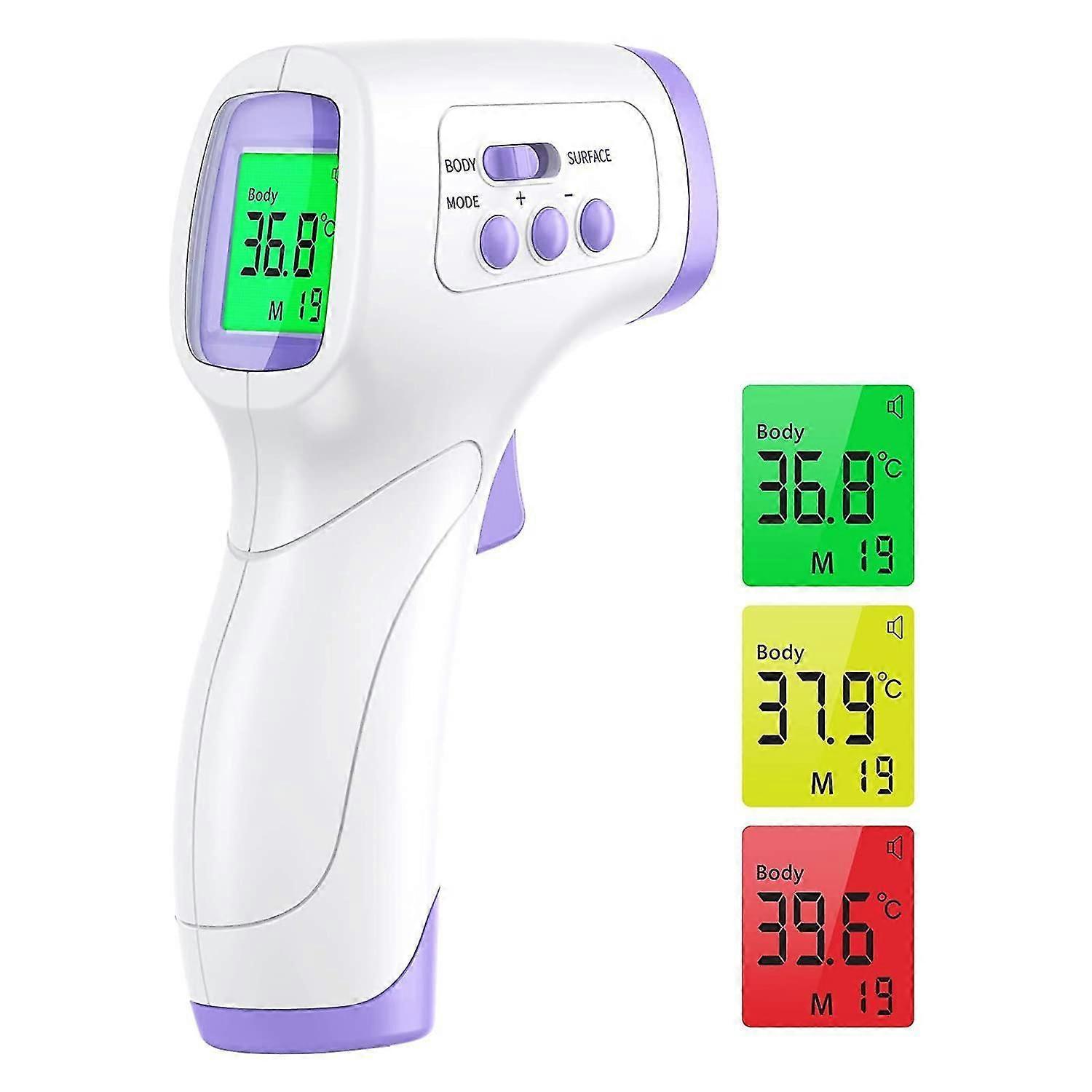 Infrarot FieberThermometer für Erwachsene und Kinder, 3 in 1 berührungsloses digitales Stirnthermometer mit LCD-Display